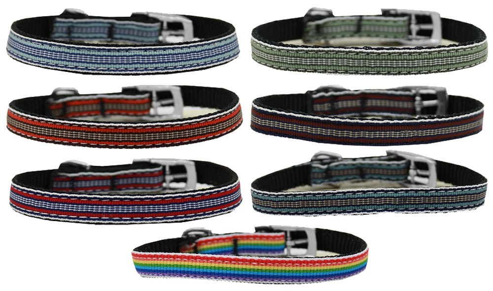 Collar o correa de nailon para perros y gatos, "Preppy Stripes"