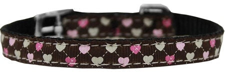 Collar o correa de nailon para perros y gatos, "Argyle Hearts"