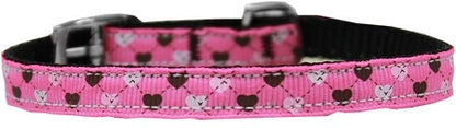 Collar o correa de nailon para perros y gatos, "Argyle Hearts"