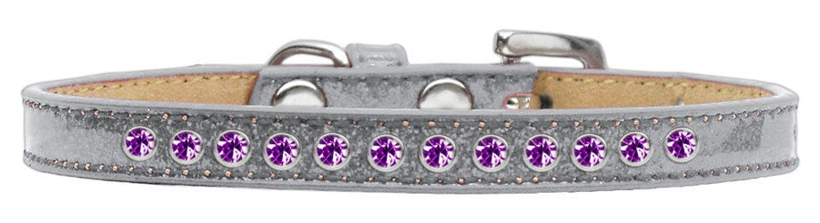 Collar para perros, cachorros y mascotas con diseño de helado, con aros de cristal morado