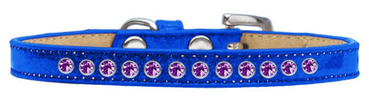 Collar para perros, cachorros y mascotas con diseño de helado, con aros de cristal morado