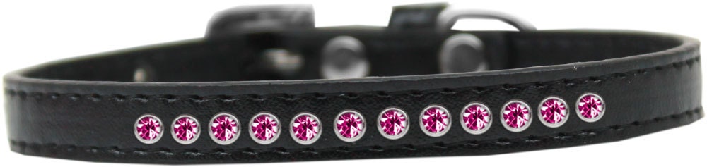 Collar de moda para perros, cachorros y mascotas, con bordes de cristal rosa brillante