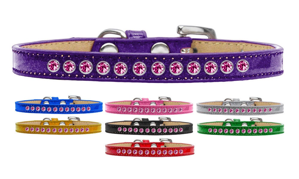 Collar con diseño de helado para perros, cachorros y mascotas, con bordes de cristal rosa brillante