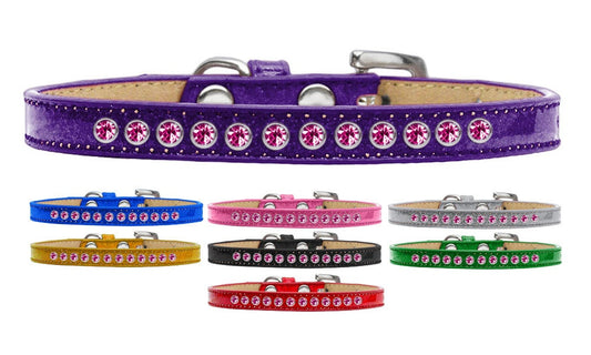 Collar con diseño de helado para perros, cachorros y mascotas, con bordes de cristal rosa brillante