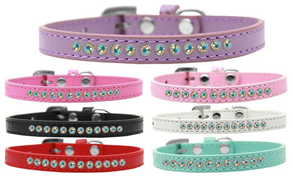 Collar de moda para perros, cachorros y mascotas, con aros de cristal Aurora Borealis