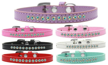 Collar de moda para perros, cachorros y mascotas, con aros de cristal Aurora Borealis