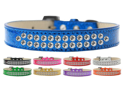 Collar para perros, cachorros y mascotas con diseño de helado, con bordes de cristal transparente de dos filas