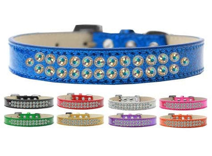 Collar para perros, cachorros y mascotas con diseño de helado y aros de cristal de aurora boreal de dos filas