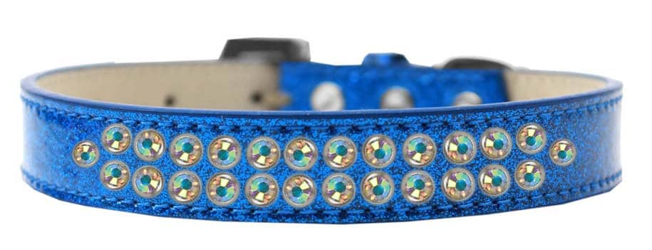 Collar para perros, cachorros y mascotas con diseño de helado y aros de cristal de aurora boreal de dos filas