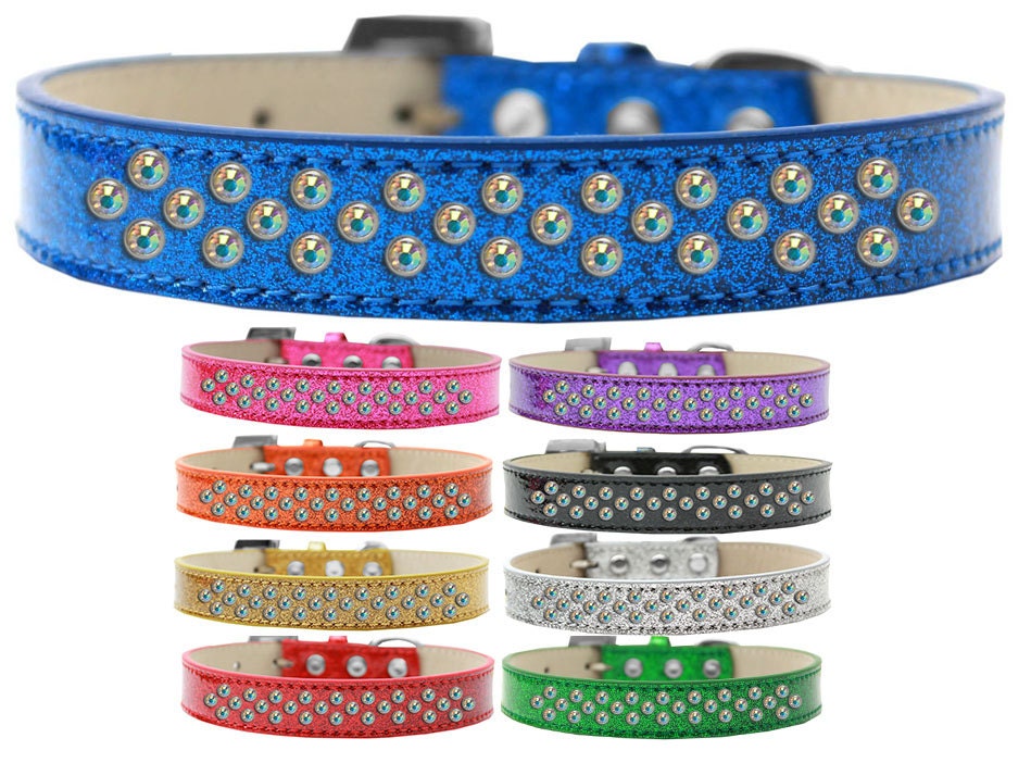 Collar con diseño de helado para perros, cachorros y mascotas, "Aurora Borealis Crystal Rimsets Sprinkles"