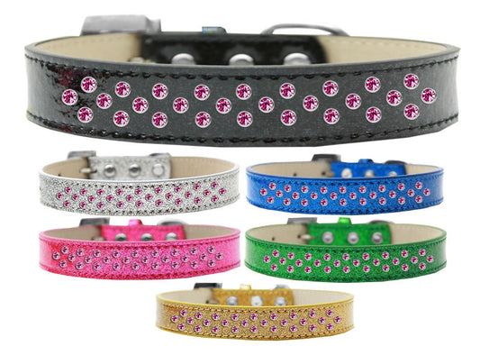 Collar con forma de helado para perros, cachorros y mascotas, con ribetes de cristales de color rosa brillante