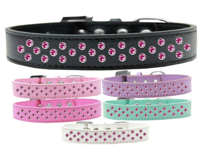 Collar de moda para perros, cachorros y mascotas, con adornos de cristales de color rosa brillante