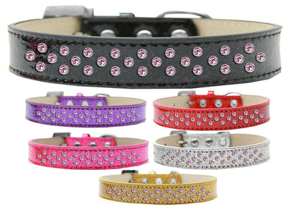 Collar con diseño de helado para perros, cachorros y mascotas, con adornos de cristales en rosa claro y chispas