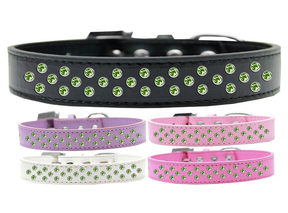 Dog, Puppy & Pet Fashion  Collar, "Lime Green Crystal Sprinkles"