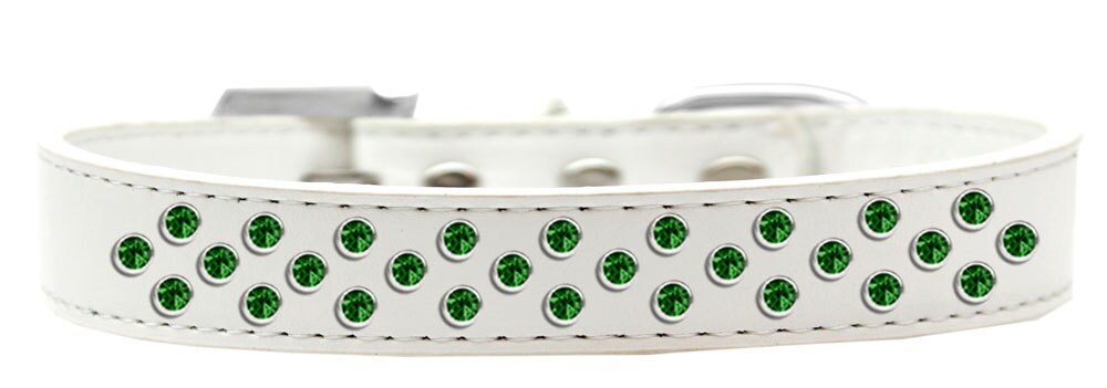 Collar de moda para perros, cachorros y mascotas, "Sprinkles de cristal verde esmeralda"