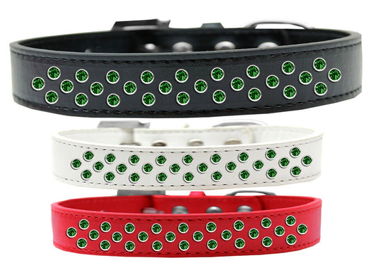 Collar de moda para perros, cachorros y mascotas, "Sprinkles de cristal verde esmeralda"