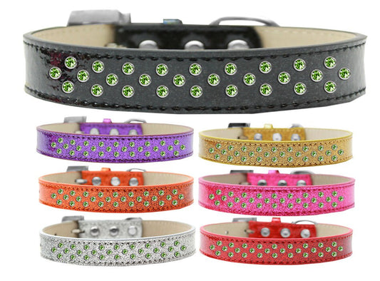 Collar para perros, cachorros y mascotas con diseño de helado, con adornos de cristales color verde lima y chispas