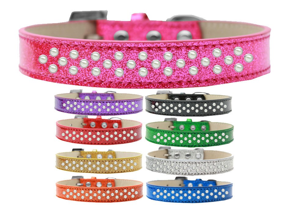 Collar con forma de helado para perros, cachorros y mascotas, con adornos de perlas y chispas