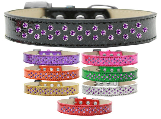 Collar con forma de helado para perros, cachorros y mascotas, con bordes de cristal morado y chispas