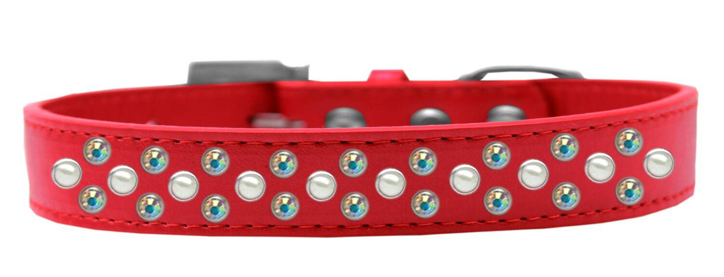 Collar de moda para perros, cachorros y mascotas, con adornos de cristales de aurora boreal y perlas