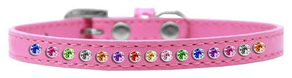 Collar de moda para perros, cachorros y mascotas, "One Row Confetti Crystal Rimsets"