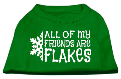 Christmas Screenprinted Dog Shirt, "All My Friends Are Flakes"