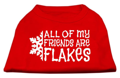 Christmas Screenprinted Dog Shirt, "All My Friends Are Flakes"