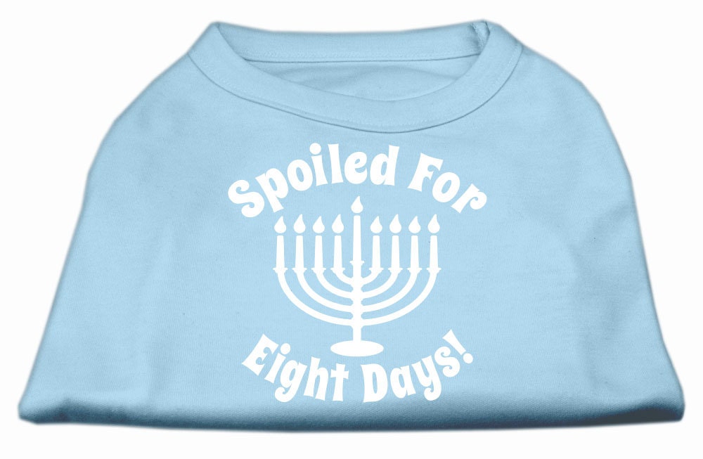 Camiseta para perros y gatos de Hanukkah con serigrafía que dice "Mimados durante ocho días"