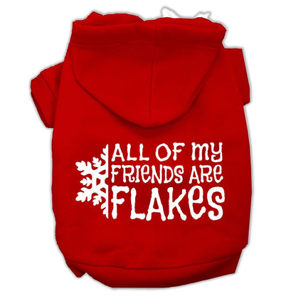 Christmas Pet Dog & Cat Hoodie Screen Printed, "All Of My Friends Are Flakes"