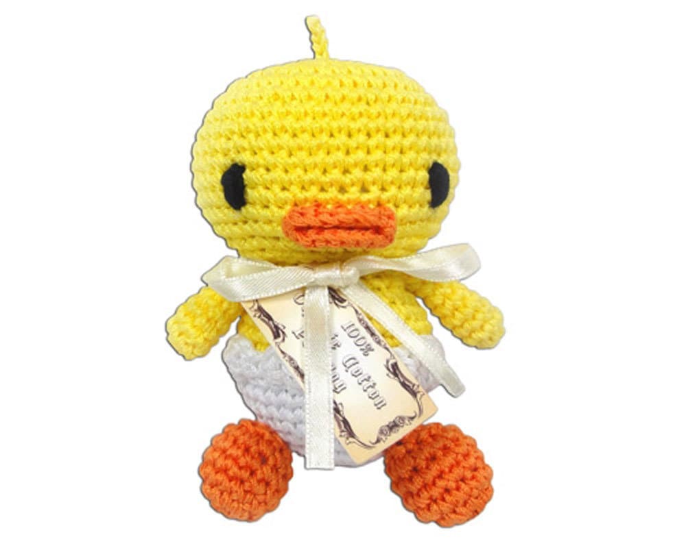 Knit Knacks Organic Cotton Pet, Dog & Cat Toy, "Hatch The Baby Duck"