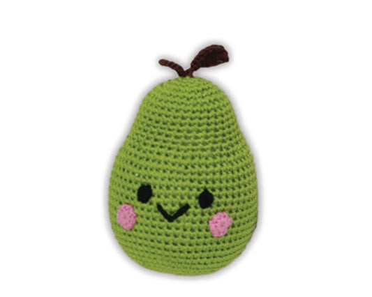 Knit Knacks Organic Cotton Pet, Dog & Cat Toy, "Bartlett The Pear"