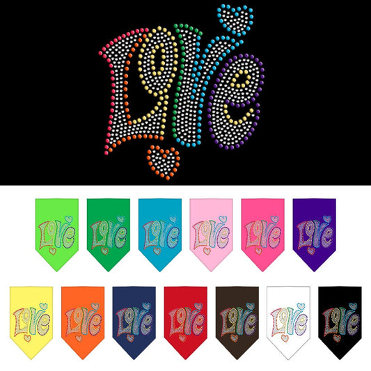 Bandana para mascotas y perros con diamantes de imitación, "Love"