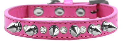 Pet and Dog Spike Collar, "Clear Crystals & Silver Spikes”