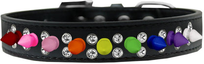 Pet and Dog Spike Collar, "Double Crystal & Rainbow Spikes"