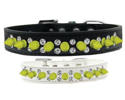 Collar con púas para perros y mascotas, "Púas de cristal dobles y amarillas"