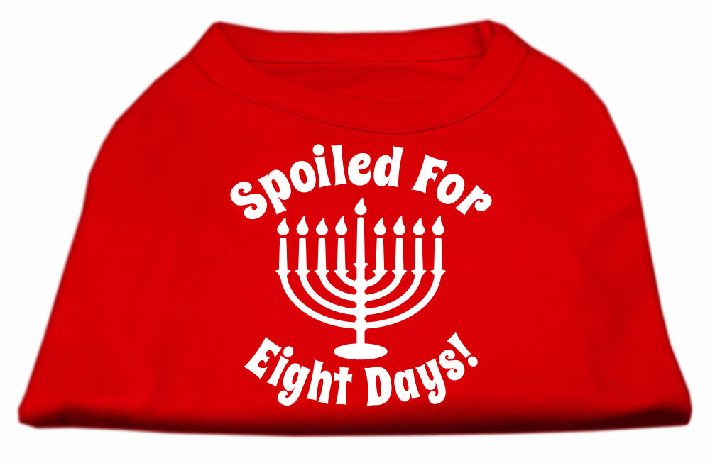 Camiseta para perros y gatos de Hanukkah con serigrafía que dice "Mimados durante ocho días"